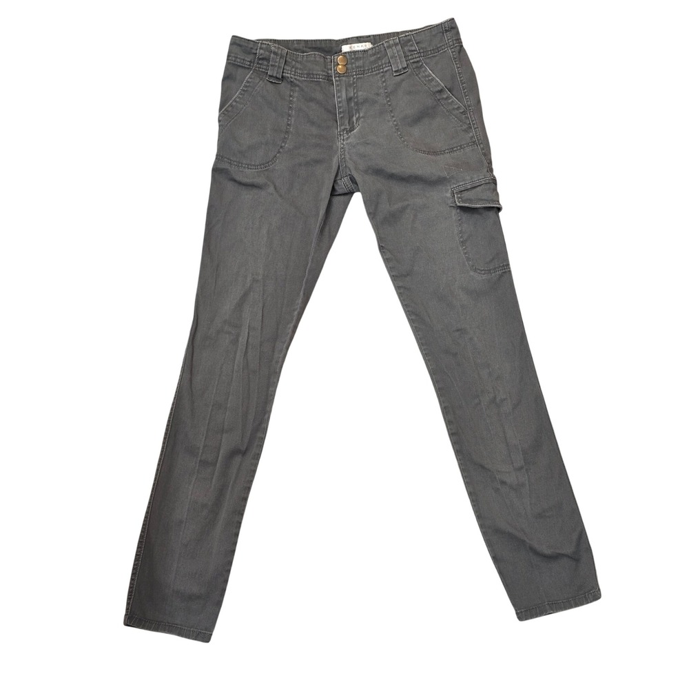 Kenar Womens Cargo Pants Size 27 Gray Cotton Blend Straight Leg Utility Pockets